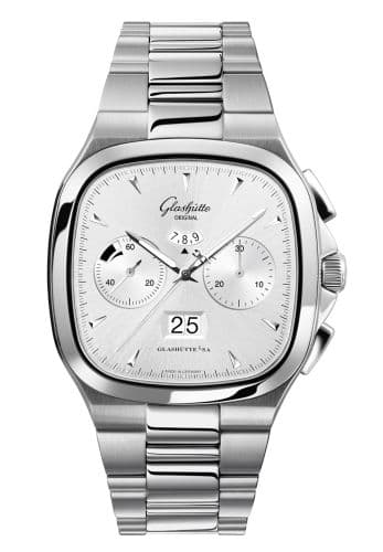 Glashütte Original Seventies Chronograph Panorama Date Silver / Bracelet