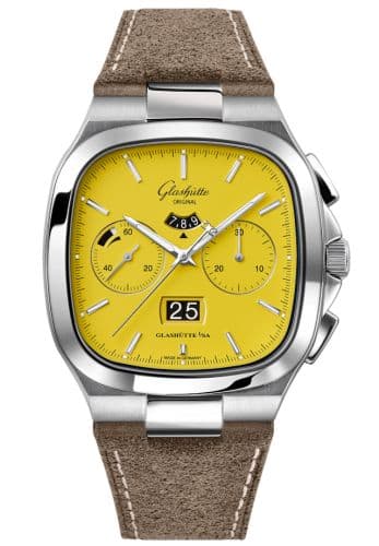 Glashütte Original Seventies Chronograph Panorama Date Yellow / Nubuck / Folding
