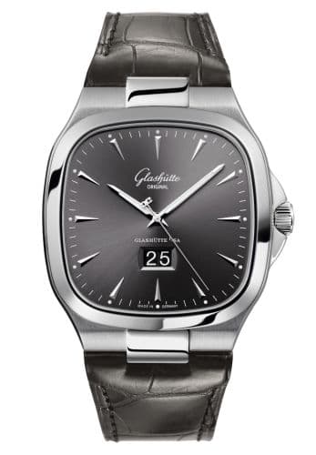 Glashütte Original Seventies Panorama Date Ruthenium/ Alligator / Folding