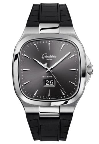 Glashütte Original Seventies Panorama Date Ruthenium / Rubber / Folding
