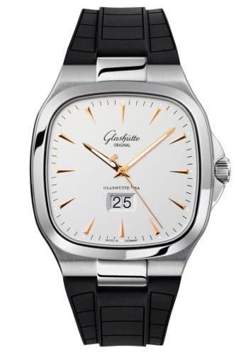 Glashütte Original Seventies Panorama Date Silver / Rubber / Folding