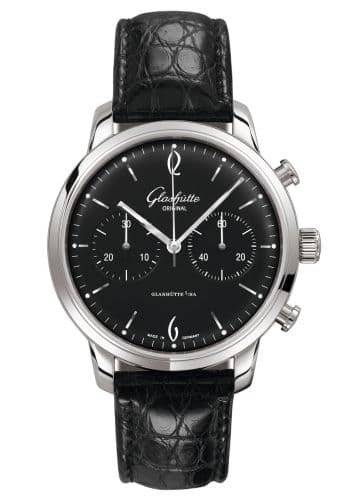Glashütte Original Sixties Chronograph Stainless Steel / Black / Alligator / Pin