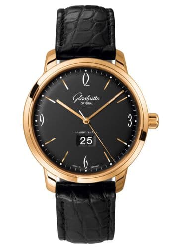 Glashütte Original Sixties Panorama Date Rose Gold / Black / Alligator / Pin