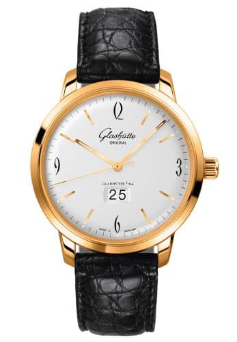 Glashütte Original Sixties Panorama Date Rose Gold / Silver / Alligator / Pin