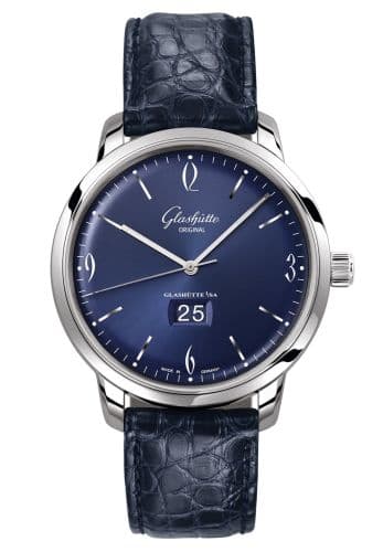 Glashütte Original Sixties Panorama Date Stainless Steel / Blue / Alligator / Pin