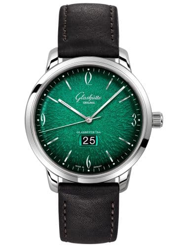 Glashütte Original Sixties Panorama Date Stainless Steel / Green / Calf / Pin / Annual Edition