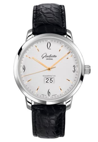 Glashütte Original Sixties Panorama Date Stainless Steel / Silver / Alligator / Pin