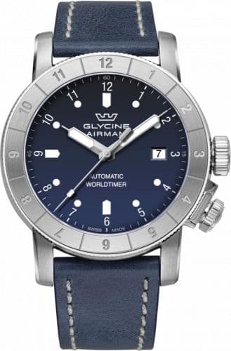 Glycine Airman 42 Automatic Stainless Steel / Blue