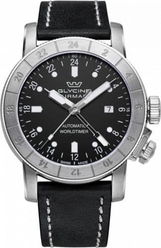 Glycine Airman 44 GMT Automatic Stainless Steel / Black