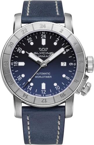 Glycine Airman 44 Purist 24H Automatic Stainless Steel / Blue - Gradient