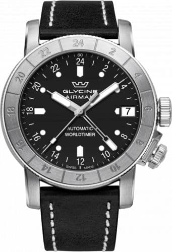 Glycine Airman 46 GMT Automatic Stainless Steel / Black