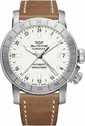 Glycine Airman 46 GMT Automatic Stainless Steel / White