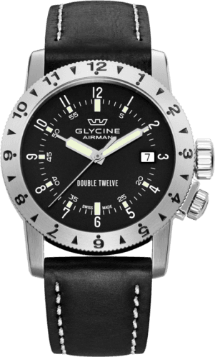 Glycine Glycine Airman Double Twelve Black / Stainless Steel