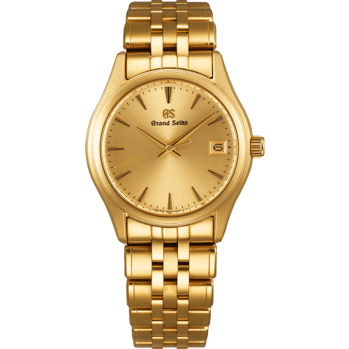 Grand Seiko Quartz Date Yellow Gold / Champagne / Bracelet