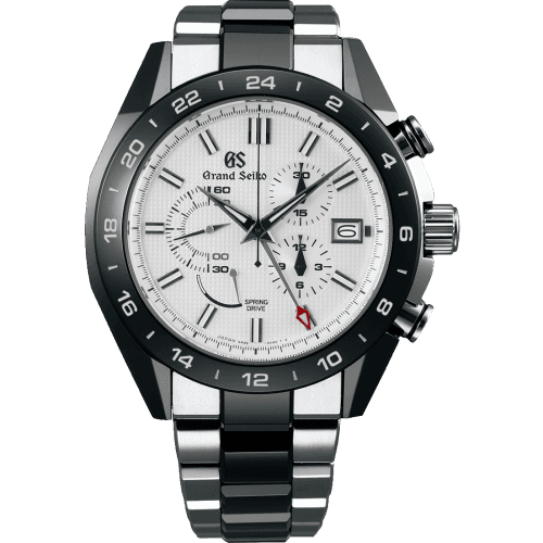 Grand Seiko Spring Drive Chronograph Titanium / Ceramic / White / Bracelet / Black Ceramics Collection