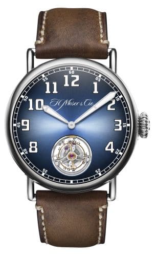 H. Moser & Cie Heritage Tourbillon Stainless Steel / Funky Blue
