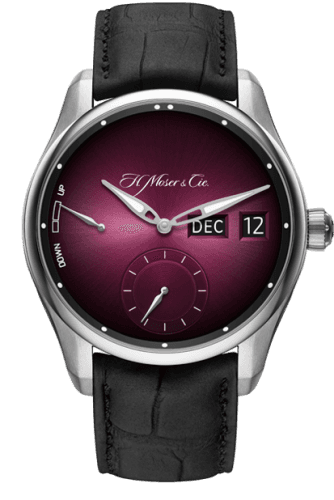H. Moser & Cie Pioneer Perpetual Calendar MD Stainless Steel / Burgundy