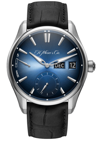 H. Moser & Cie Pioneer Perpetual Calendar MD Stainless Steel / Funky Blue