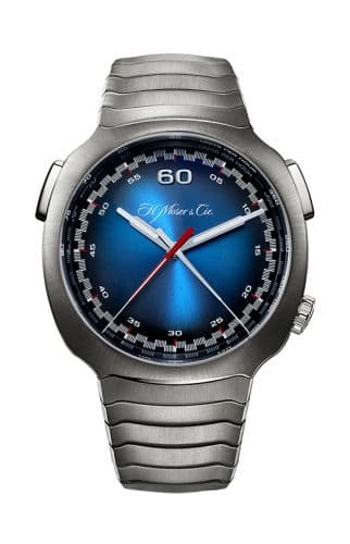 H. Moser & Cie Streamliner Flyback Automatic Stainless Steel / Funky Blue