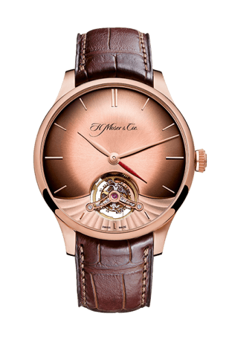H. Moser & Cie Venturer Tourbillon Dual Time, Red Gold, Red Gold Fumé Dial