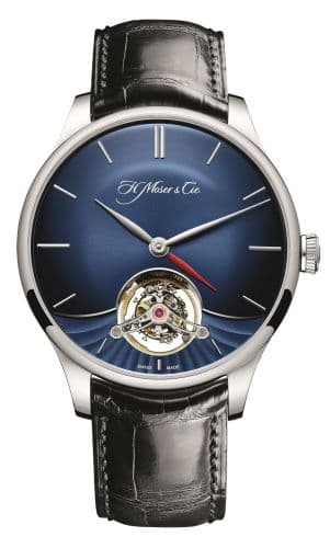 H. Moser & Cie Venturer Tourbillon Dual Time, White Gold, Blue Fumé Dial