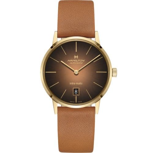 Hamilton Intra-Matic 38 Yellow Gold / Brown