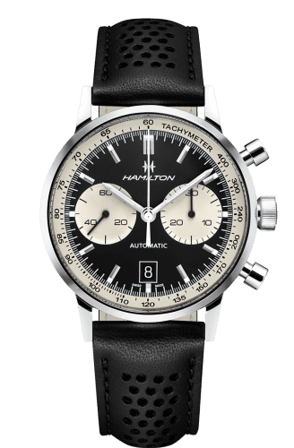 Hamilton Intra-Matic 68 Auto Chrono Stainless Steel / Black / Strap