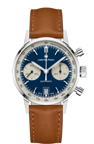 Hamilton Intra-Matic 68 Auto Chrono Stainless Steel / Blue / Strap
