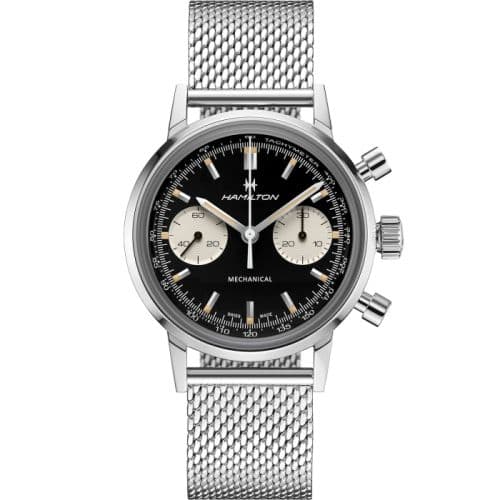 Hamilton Intra-Matic Chronograph H Stainless Steel / Black / Mesh