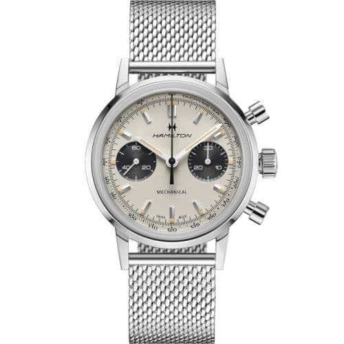 Hamilton Intra-Matic Chronograph H Stainless Steel / White / Mesh
