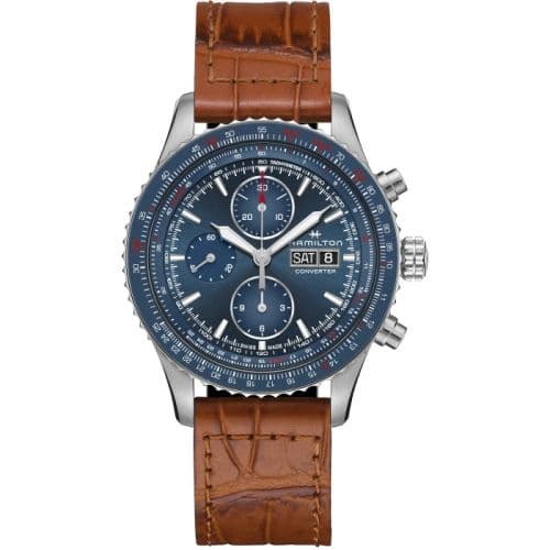 Hamilton Khaki Aviation Converter Auto Chrono Stainless Steel / Blue