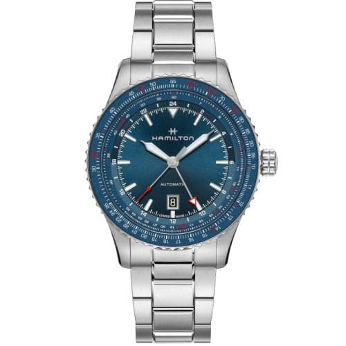 Hamilton Khaki Aviation Converter Auto GMT Stainless Steel / Blue / Bracelet
