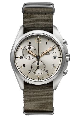 Hamilton Khaki Aviation Pilot Pioneer Chrono Quartz Beige / NATO
