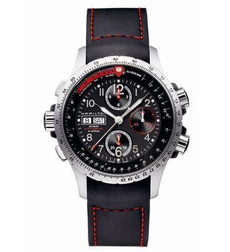 Hamilton Khaki Aviation X-Wind Automatic Black-Orange / Leather
