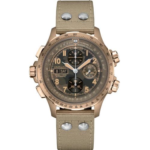 Hamilton Khaki Aviation X Wind Day Date Auto Chrono Green Camouflage