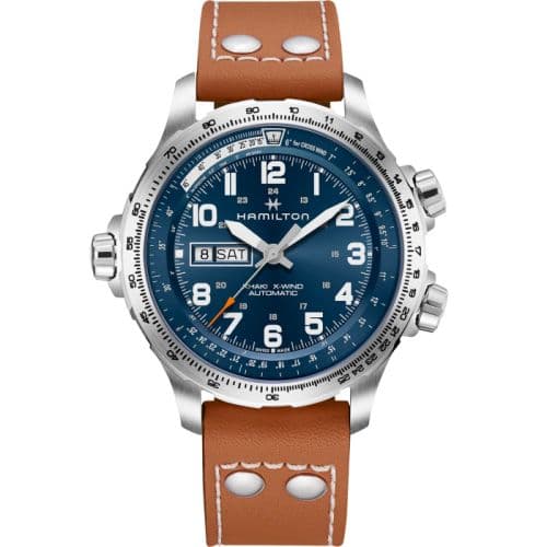 Hamilton Khaki Aviation X Wind Day Date Auto Stainless Steel / Blue