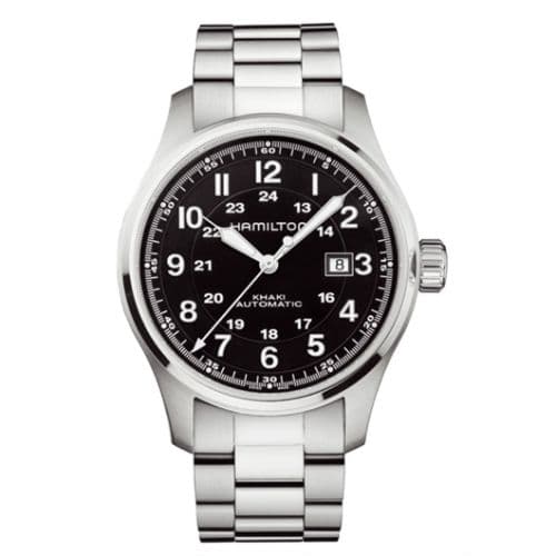 Hamilton Khaki Field Officer Automatic 44 Stainless Steel / Black / Bracelet