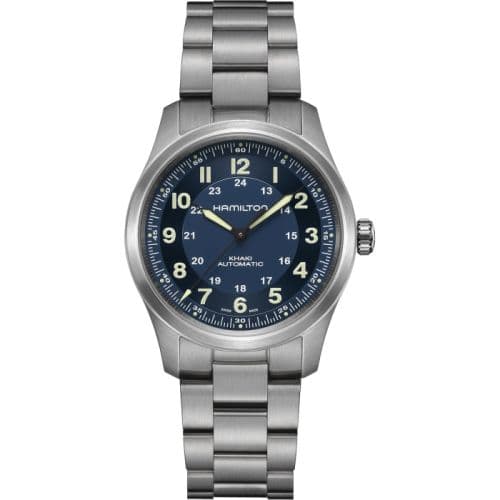 Hamilton Khaki Field Titanium Auto 38 / Blue / Bracelet