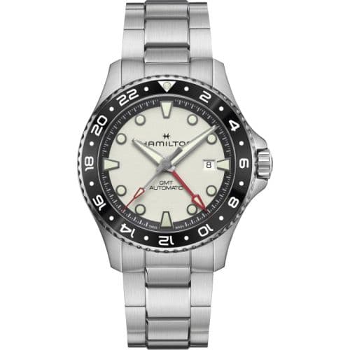 Hamilton Khaki Navy Scuba Automatic GMT 43 Stainless Steel / White / Bracelet