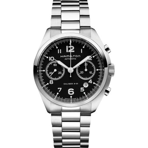 Hamilton Khaki Pilot Pioneer Auto Chrono Black / Bracelet