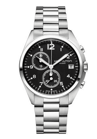 Hamilton Khaki Pilot Pioneer Chrono Quartz Stainless Steel / Black / Bracelet