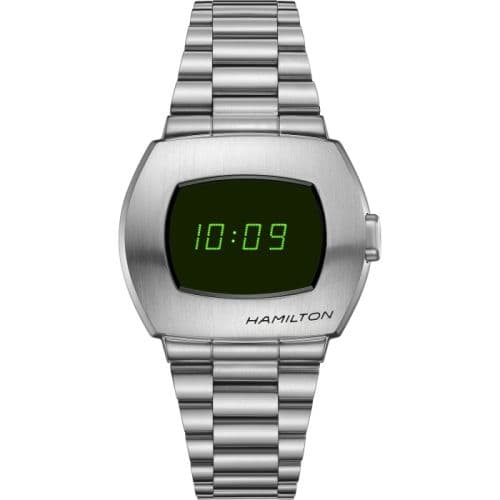 Hamilton PSR Digital Quartz Stainless Steel / Green
