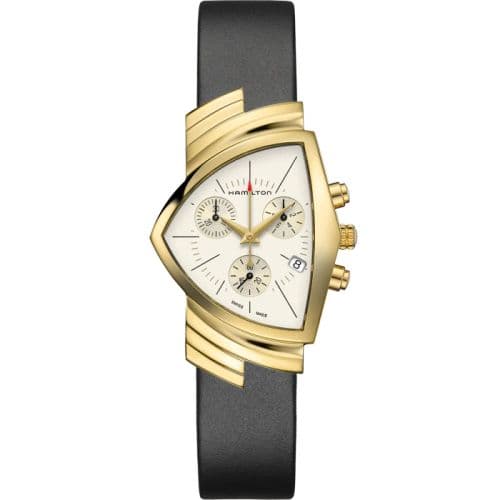 Hamilton Ventura Chrono Quartz 32.3 Yellow Gold / Silver