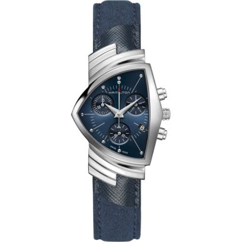 Hamilton Ventura Chrono Quartz Stainless Steel / Blue Suede Shoes
