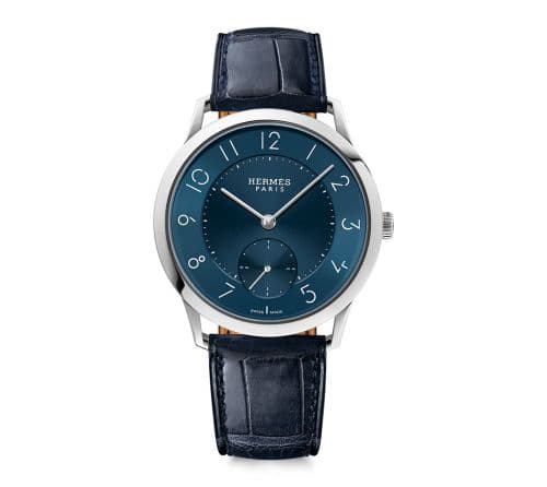 Hermès Slim d'Hermès GM Stainless Steel / Blue