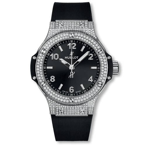Hublot Big Bang 38 Quartz Stainless Steel - Pavé / Black / Rubber