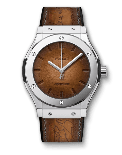 Hublot Classic Fusion 45 Berluti Scritto Platinum / Brown