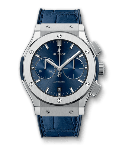 Hublot Classic Fusion 45 Chronograph Titanium / Blue / Alligator