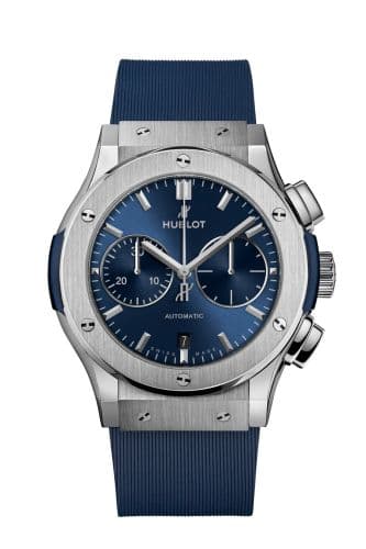Hublot Classic Fusion 45 Chronograph Titanium / Blue / Rubber