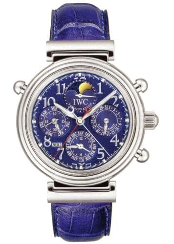 IWC Da Vinci Perpetual Rattrapante Platinum / Blue / English